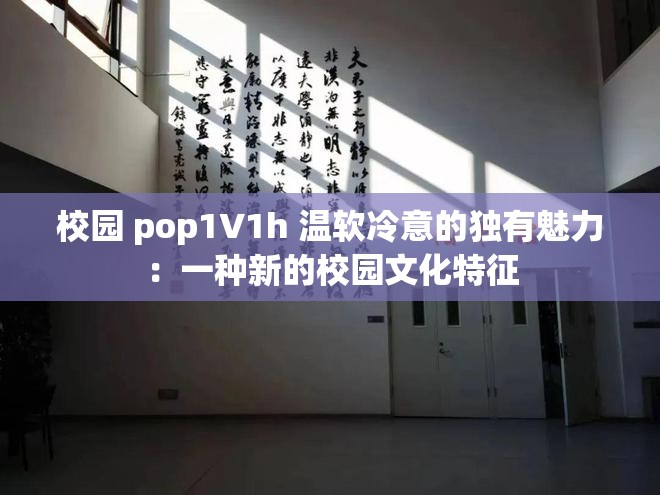 校园 pop1∨1h 温软冷意的独有魅力：一种新的校园文化特征