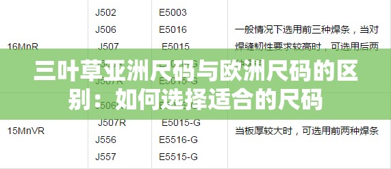 三叶草亚洲尺码与欧洲尺码的区别：如何选择适合的尺码