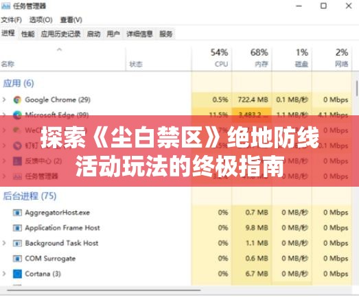 探索《尘白禁区》绝地防线活动玩法的终极指南